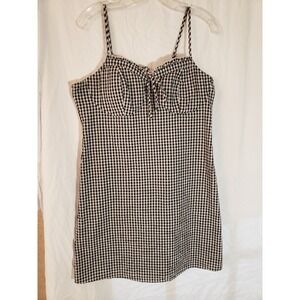 Women's No Boundaries Black And White Checked Padded Sleeveless Dress Size L